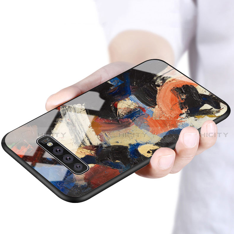 Samsung Galaxy S10 Plus用ハイブリットバンパーケース プラスチック パターン 鏡面 カバー K03 サムスン 