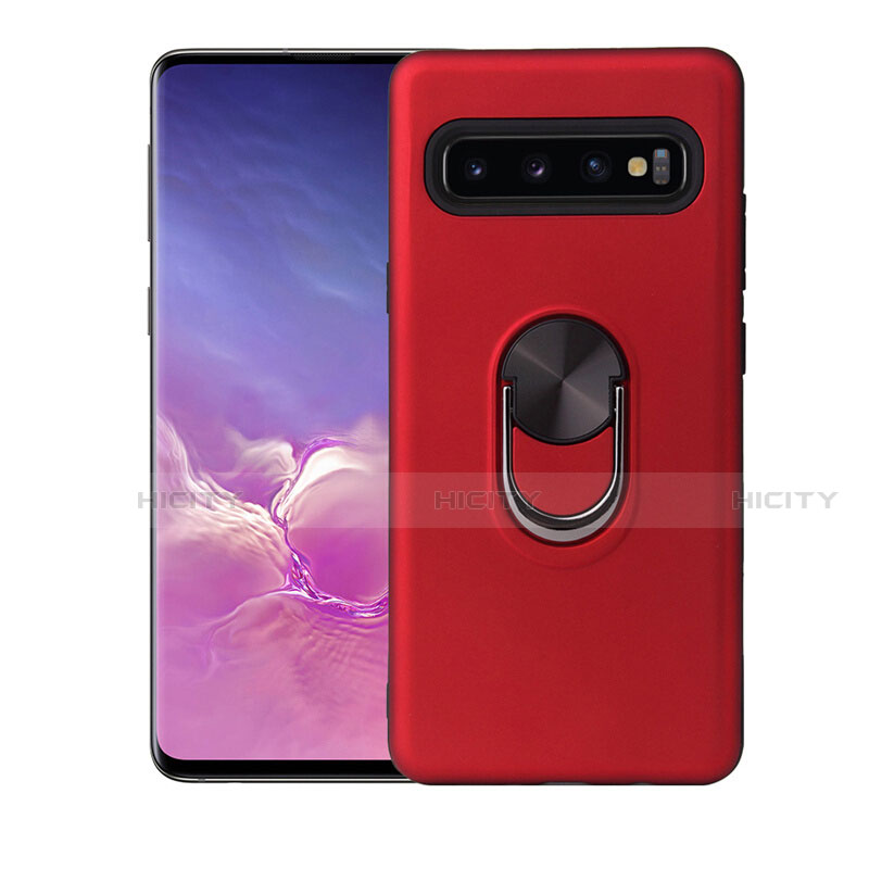 Samsung Galaxy S10 Plus用極薄ソフトケース シリコンケース 耐衝撃 全面保護 アンド指輪 マグネット式 バンパー T07 サムスン 