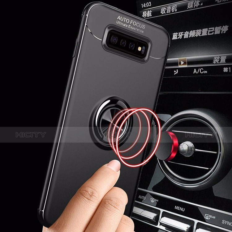 Samsung Galaxy S10 Plus用極薄ソフトケース シリコンケース 耐衝撃 全面保護 アンド指輪 マグネット式 バンパー A01 サムスン 