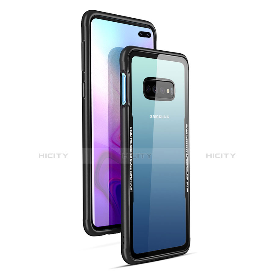 Samsung Galaxy S10 Plus用ハイブリットバンパーケース クリア透明 プラスチック 鏡面 カバー A01 サムスン 