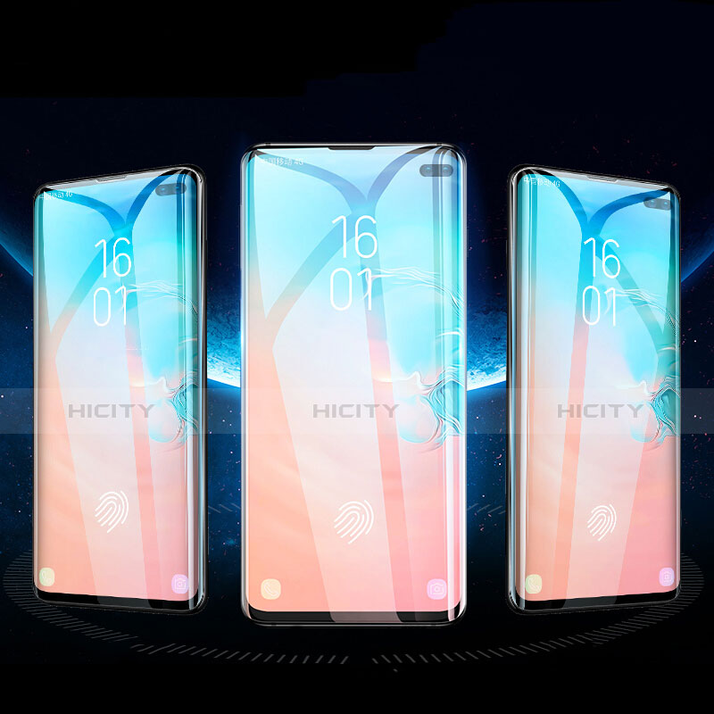 Samsung Galaxy S10 Plus用強化ガラス フル液晶保護フィルム F03 サムスン ブラック