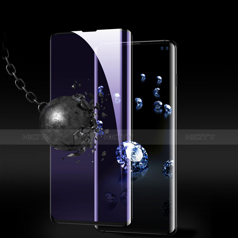Samsung Galaxy S10 Plus用強化ガラス フル液晶保護フィルム アンチグレア ブルーライト サムスン ホワイト