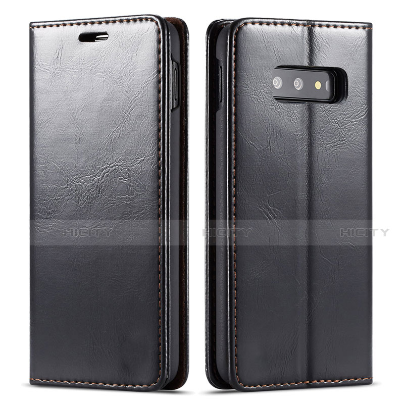 Samsung Galaxy S10e用手帳型 レザーケース スタンド カバー T01 サムスン ブラック