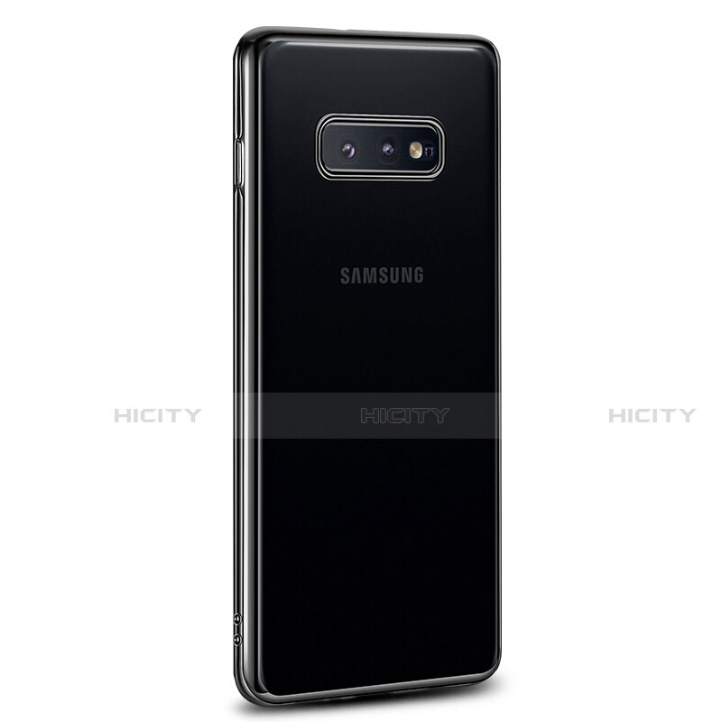 Samsung Galaxy S10e用極薄ソフトケース シリコンケース 耐衝撃 全面保護 クリア透明 S03 サムスン ブラック