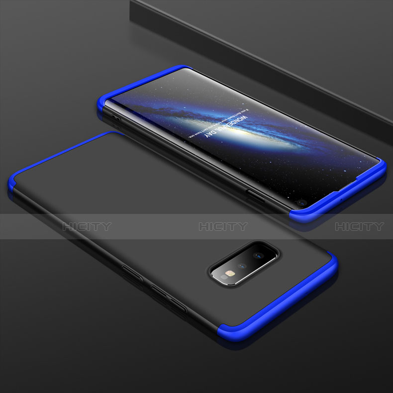 Samsung Galaxy S10e用ハードケース プラスチック 質感もマット 前面と背面 360度 フルカバー P01 サムスン ネイビー・ブラック