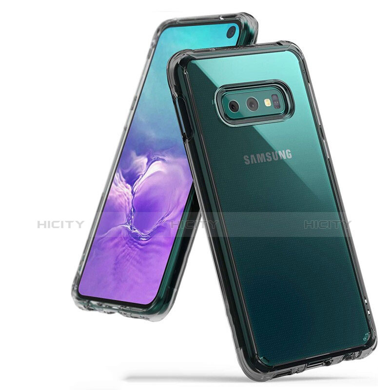 Samsung Galaxy S10e用極薄ソフトケース シリコンケース 耐衝撃 全面保護 クリア透明 H01 サムスン グレー