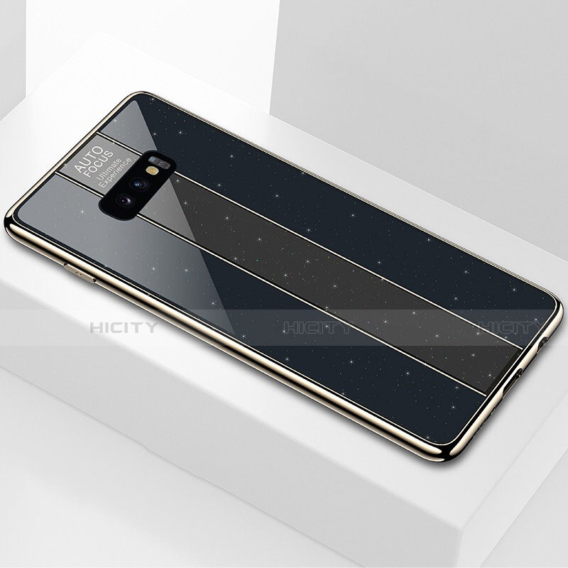 Samsung Galaxy S10e用ハイブリットバンパーケース プラスチック 鏡面 カバー M01 サムスン ブラック