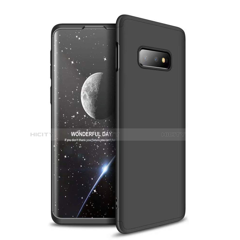 Samsung Galaxy S10e用ハードケース プラスチック 質感もマット 前面と背面 360度 フルカバー サムスン ブラック