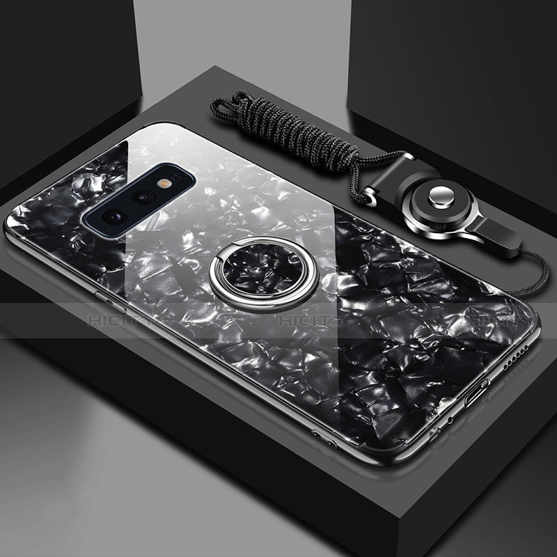 Samsung Galaxy S10e用ハイブリットバンパーケース プラスチック 鏡面 カバー アンド指輪 マグネット式 T01 サムスン 