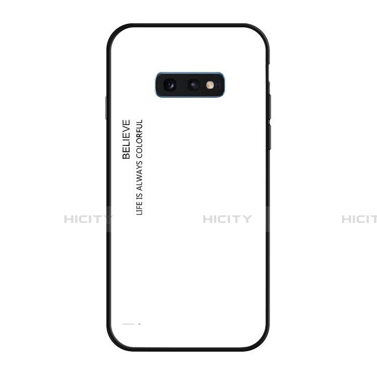 Samsung Galaxy S10e用ハイブリットバンパーケース プラスチック 鏡面 虹 グラデーション 勾配色 カバー H01 サムスン 