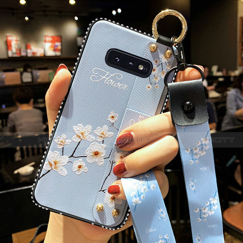 Samsung Galaxy S10e用シリコンケース ソフトタッチラバー 花 カバー S01 サムスン 