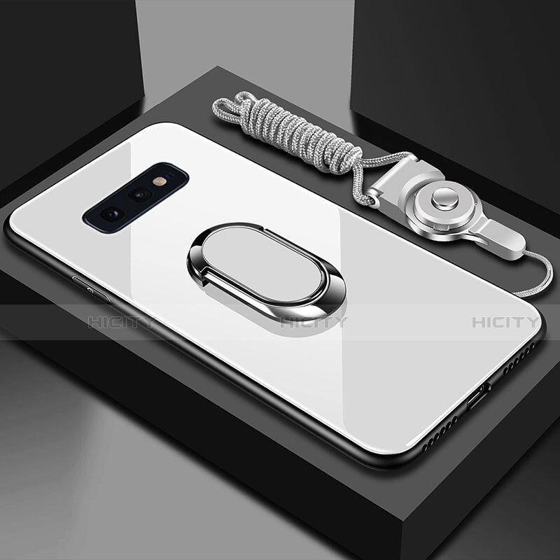 Samsung Galaxy S10e用ハイブリットバンパーケース プラスチック 鏡面 カバー アンド指輪 マグネット式 T02 サムスン 