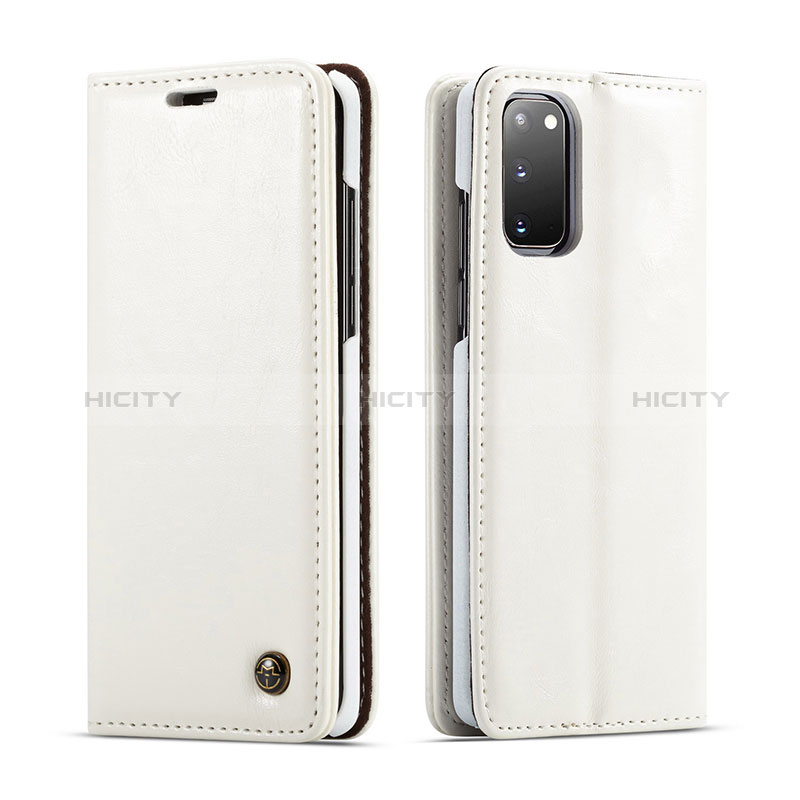 Samsung Galaxy S20 5G用手帳型 レザーケース スタンド カバー C03S サムスン ホワイト