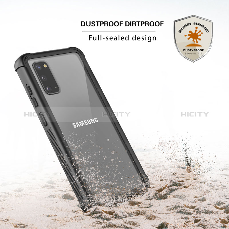Samsung Galaxy S20 5G用ハイブリットバンパーケース プラスチック 兼シリコーン カバー 前面と背面 360度 フル U01 サムスン ブラック