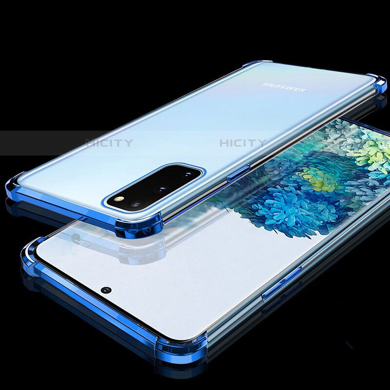 Samsung Galaxy S20 5G用極薄ソフトケース シリコンケース 耐衝撃 全面保護 クリア透明 S03 サムスン ネイビー