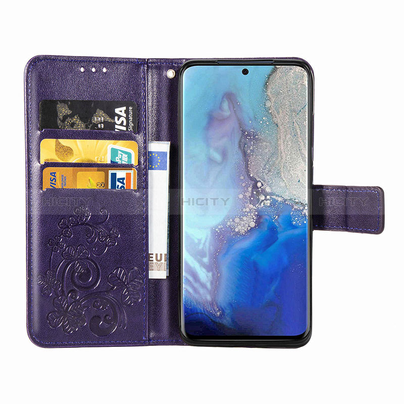 Samsung Galaxy S20 5G用手帳型 レザーケース スタンド 花 カバー サムスン 