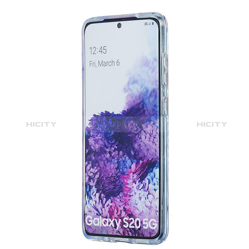 Samsung Galaxy S20 5G用シリコンケース ソフトタッチラバー バタフライ パターン カバー Y01B サムスン 