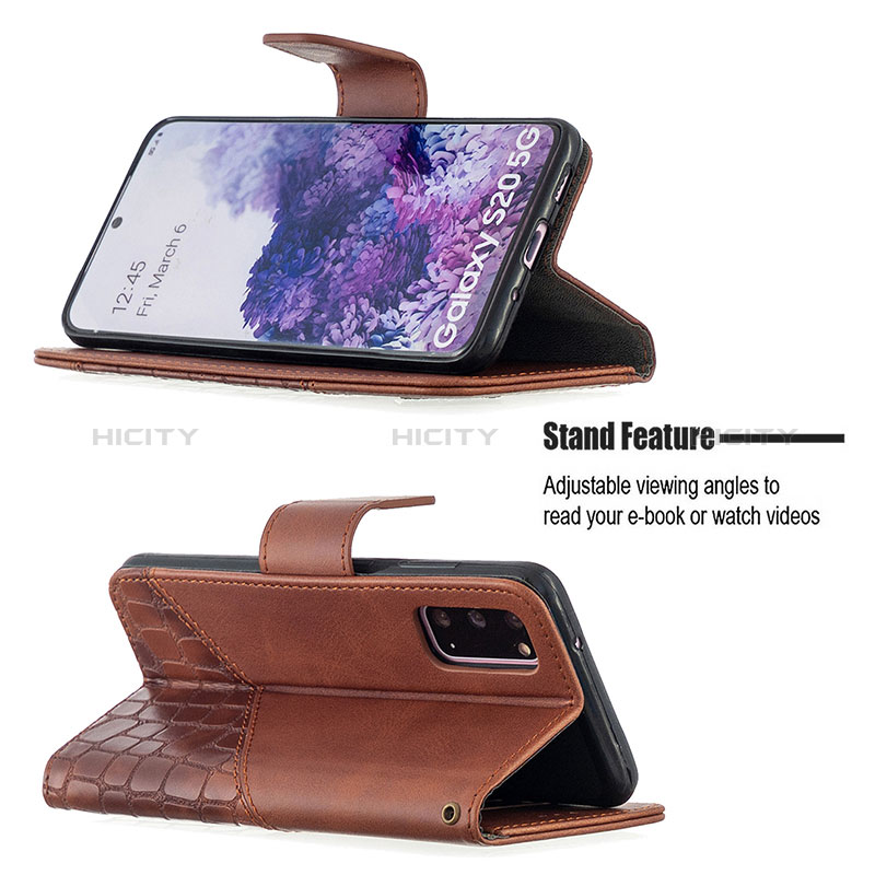 Samsung Galaxy S20 5G用手帳型 レザーケース スタンド カバー B03F サムスン 