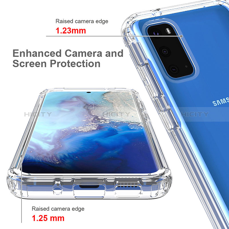 Samsung Galaxy S20用前面と背面 360度 フルカバー 極薄ソフトケース シリコンケース 耐衝撃 全面保護 バンパー 勾配色 透明 サムスン 