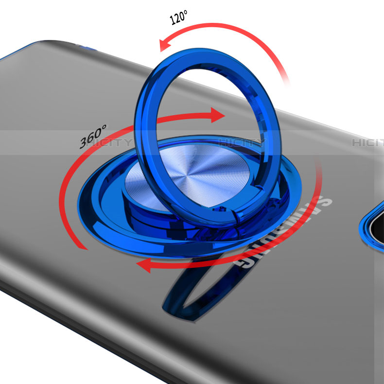 Samsung Galaxy S20用極薄ソフトケース シリコンケース 耐衝撃 全面保護 クリア透明 アンド指輪 マグネット式 C01 サムスン 