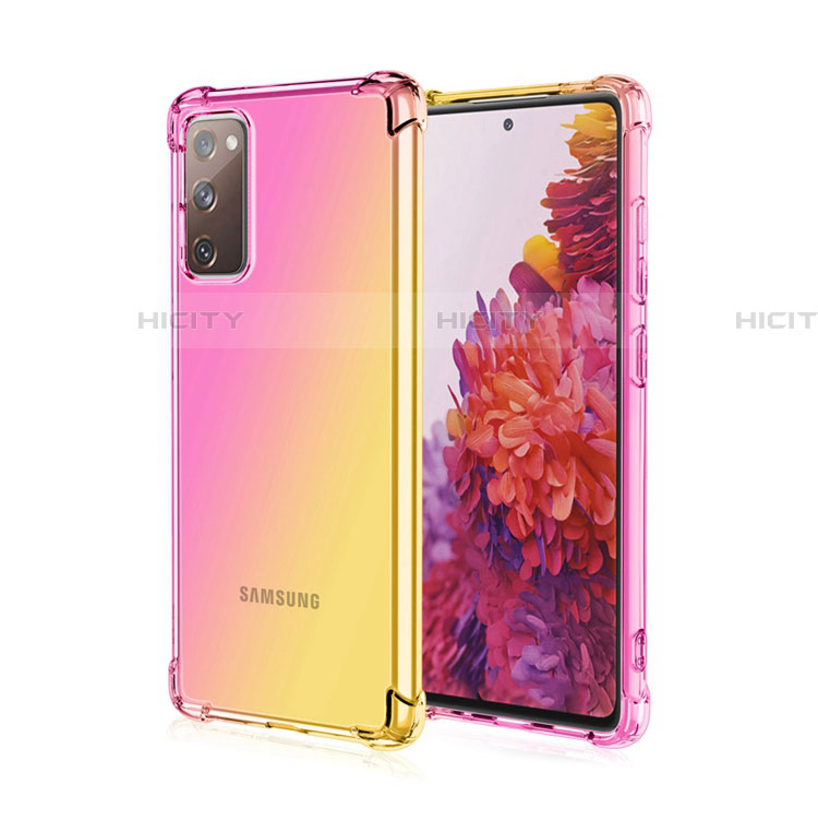 Samsung Galaxy S20 FE (2022) 5G用極薄ソフトケース グラデーション 勾配色 クリア透明 G01 サムスン ピンク