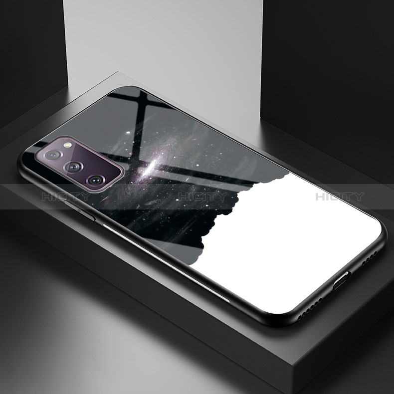 Samsung Galaxy S20 FE (2022) 5G用ハイブリットバンパーケース プラスチック パターン 鏡面 カバー LS1 サムスン ブラック