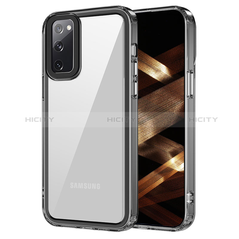 Samsung Galaxy S20 FE (2022) 5G用ハイブリットバンパーケース クリア透明 プラスチック カバー AC1 サムスン ブラック