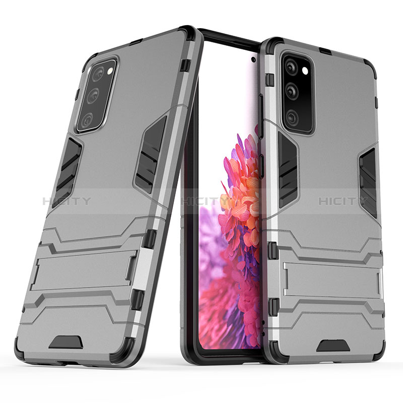 Samsung Galaxy S20 FE (2022) 5G用ハイブリットバンパーケース スタンド プラスチック 兼シリコーン カバー KC3 サムスン
