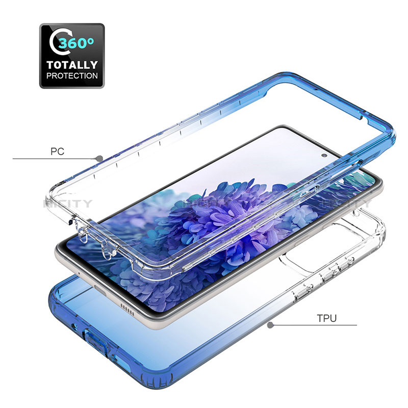 Samsung Galaxy S20 FE (2022) 5G用前面と背面 360度 フルカバー 極薄ソフトケース シリコンケース 耐衝撃 全面保護 バンパー 勾配色 透明 JX1 サムスン 