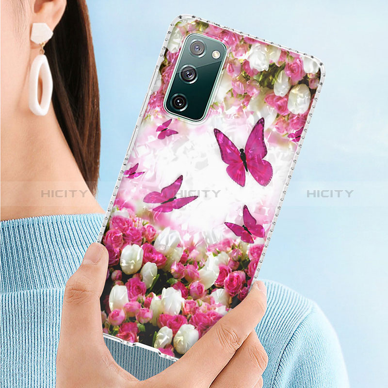 Samsung Galaxy S20 FE (2022) 5G用シリコンケース ソフトタッチラバー バタフライ パターン カバー Y04B サムスン 