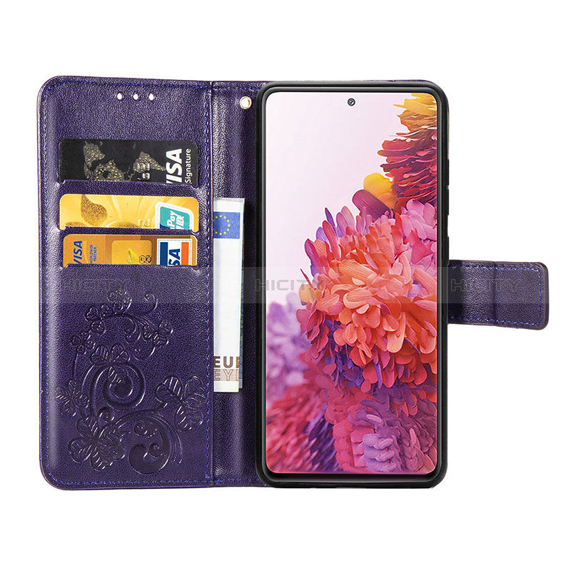 Samsung Galaxy S20 FE (2022) 5G用手帳型 レザーケース スタンド 花 カバー サムスン 