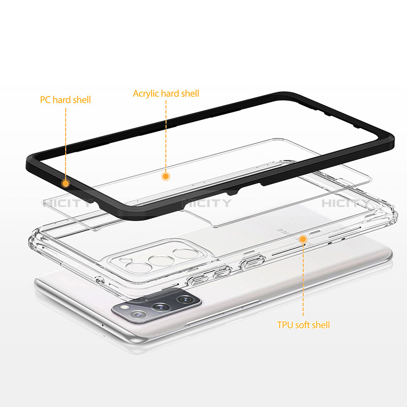 Samsung Galaxy S20 FE 4G用ハイブリットバンパーケース クリア透明 プラスチック 鏡面 カバー MQ1 サムスン 