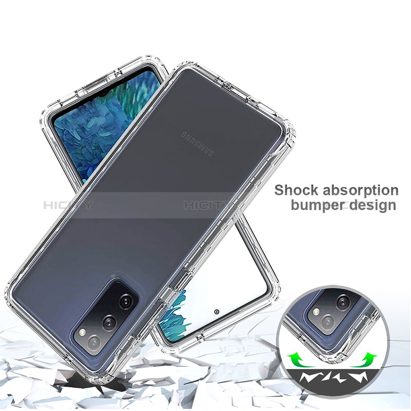 Samsung Galaxy S20 FE 4G用前面と背面 360度 フルカバー 極薄ソフトケース シリコンケース 耐衝撃 全面保護 バンパー 勾配色 透明 サムスン 