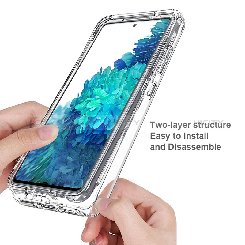 Samsung Galaxy S20 FE 5G用前面と背面 360度 フルカバー 極薄ソフトケース シリコンケース 耐衝撃 全面保護 バンパー 勾配色 透明 サムスン 