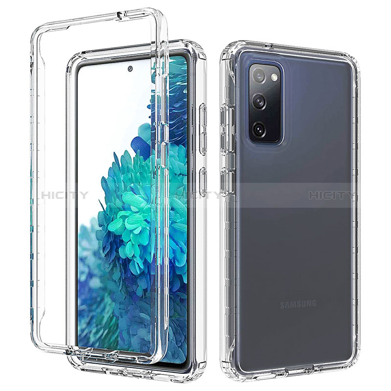 Samsung Galaxy S20 Lite 5G用前面と背面 360度 フルカバー 極薄ソフトケース シリコンケース 耐衝撃 全面保護 バンパー 勾配色 透明 サムスン 