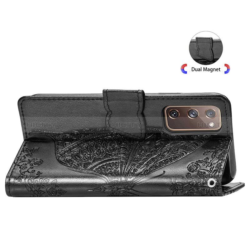 Samsung Galaxy S20 Lite 5G用手帳型 レザーケース スタンド バタフライ 蝶 カバー サムスン 