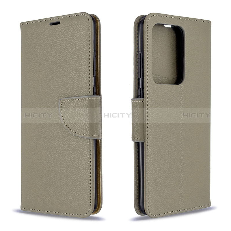 Samsung Galaxy S20 Plus 5G用手帳型 レザーケース スタンド カバー B06F サムスン グレー