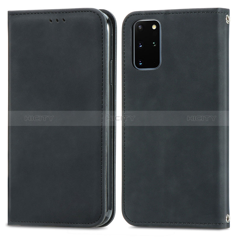 Samsung Galaxy S20 Plus 5G用手帳型 レザーケース スタンド カバー S04D サムスン ブラック