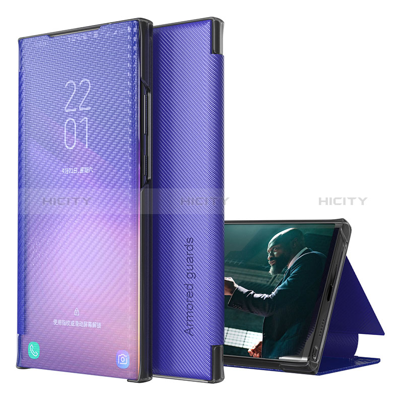 Samsung Galaxy S20 Plus 5G用手帳型 レザーケース スタンド カバー ZL1 サムスン パープル