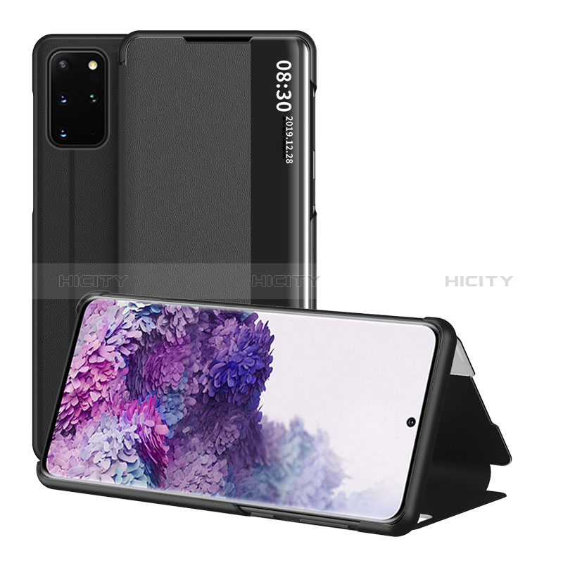 Samsung Galaxy S20 Plus 5G用手帳型 レザーケース スタンド カバー ZL2 サムスン ブラック