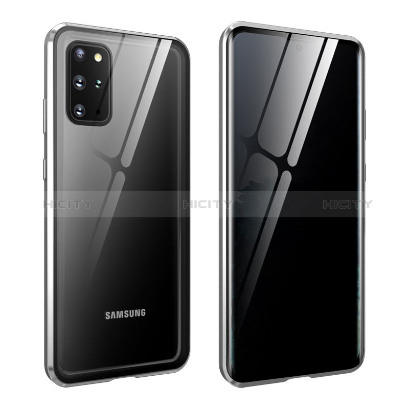 Samsung Galaxy S20 Plus 5G用ケース 高級感 手触り良い アルミメタル 製の金属製 360度 フルカバーバンパー 鏡面 カバー LK2 サムスン シルバー