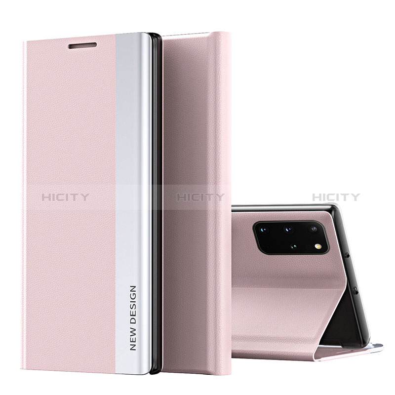 Samsung Galaxy S20 Plus 5G用手帳型 レザーケース スタンド カバー QH1 サムスン ピンク