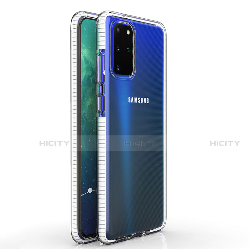 Samsung Galaxy S20 Plus 5G用極薄ソフトケース シリコンケース 耐衝撃 全面保護 クリア透明 H01 サムスン ホワイト