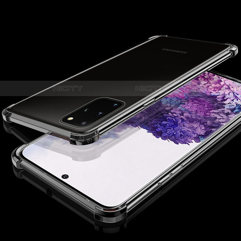 Samsung Galaxy S20 Plus 5G用極薄ソフトケース シリコンケース 耐衝撃 全面保護 クリア透明 S02 サムスン ブラック