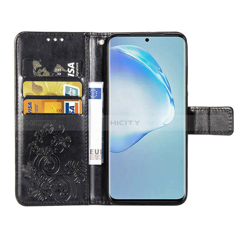 Samsung Galaxy S20 Plus 5G用手帳型 レザーケース スタンド 花 カバー サムスン 