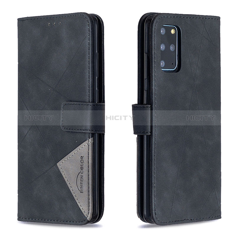 Samsung Galaxy S20 Plus用手帳型 レザーケース スタンド カバー B08F サムスン ブラック