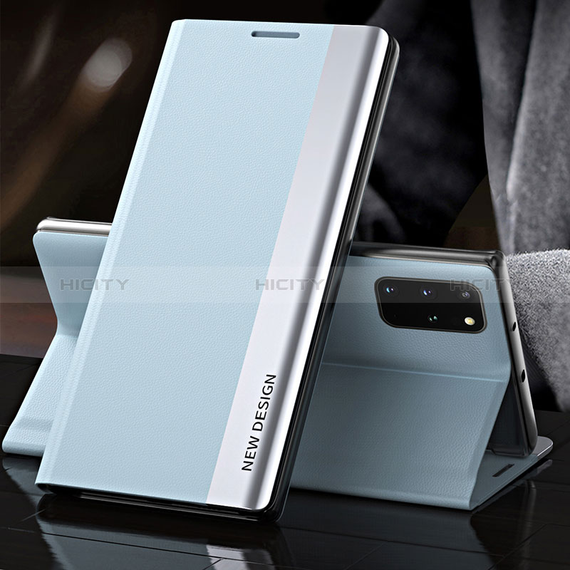 Samsung Galaxy S20 Plus用手帳型 レザーケース スタンド カバー QH2 サムスン ライトブルー