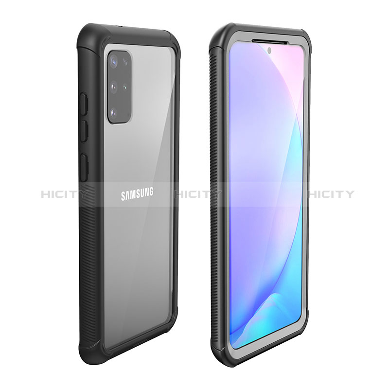Samsung Galaxy S20 Plus用ハイブリットバンパーケース プラスチック 兼シリコーン カバー 前面と背面 360度 フル U01 サムスン ブラック