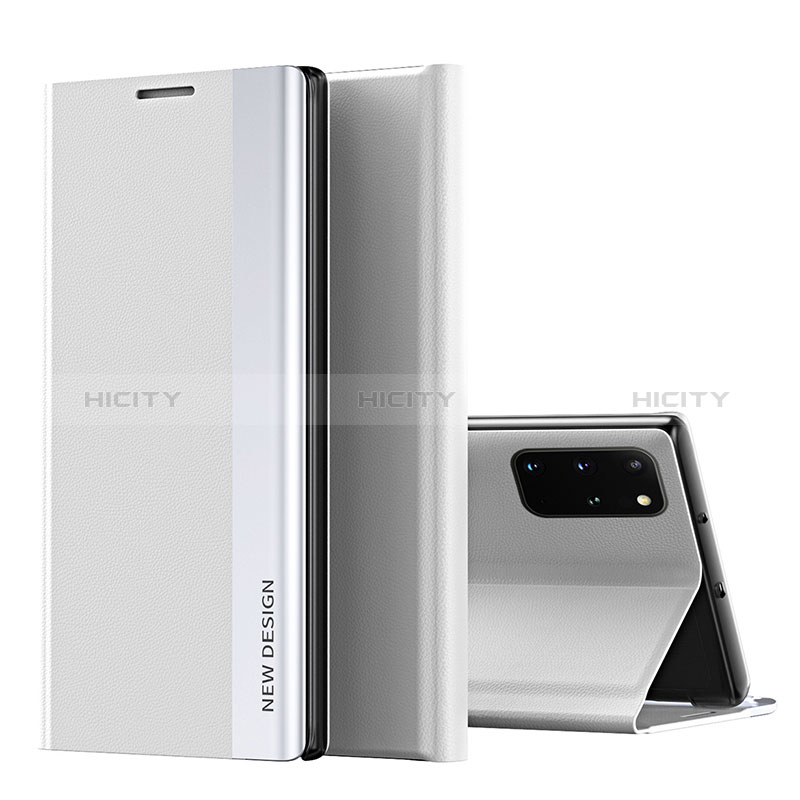 Samsung Galaxy S20 Plus用手帳型 レザーケース スタンド カバー QH1 サムスン ホワイト