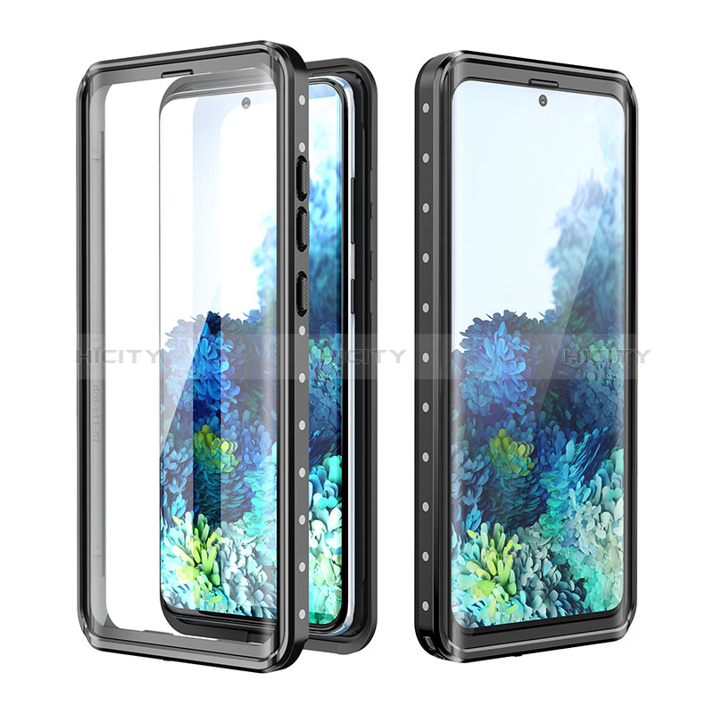 Samsung Galaxy S20 Plus用完全防水ケース ハイブリットバンパーカバー 高級感 手触り良い 360度 W01 サムスン ブラック